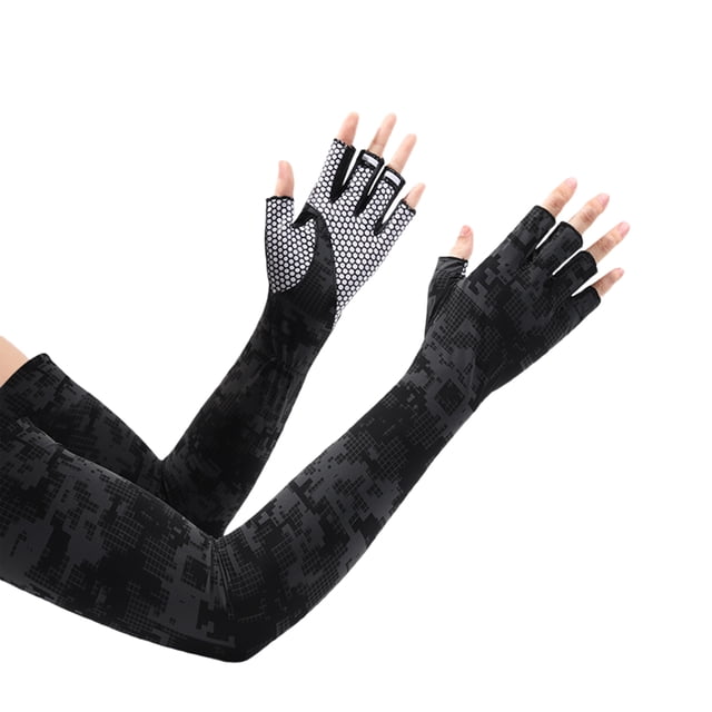 Manchons de Protection Solaire pour Adultes avec Demi-Doigt pour le Cyclisme et la Pêche