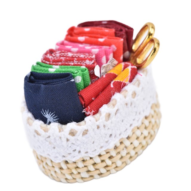 Miniature Needlework Kit, Vivid Lifelike Exquisite Workmanship Safe Harmless Mini Sewing Supply Needle Box for Dollhouse Decoration for Gift