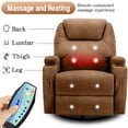 thumbnail image 4 of Korser Swivel Rocker Recliner Chair with Massage Faux Leather for Living Room,Lightbrown, 4 of 8