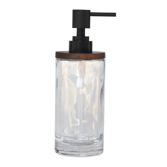 Better Homes and Gardens Acacia Wood Glass Soap Pump