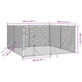 thumbnail image 2 of vidaXL Chenil Extérieur pour Chien Argent 4x4x2 m Acier Galvanisé, 2 of 2