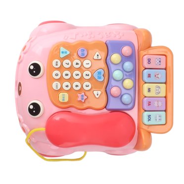 Baby Phone Toy, Cartoon Baby Piano Music Light Toy, Kids Cell Phone with Music Light, Children Pretend Phone with 6 Modes, Early Education Music Learn for 18 Months and Above