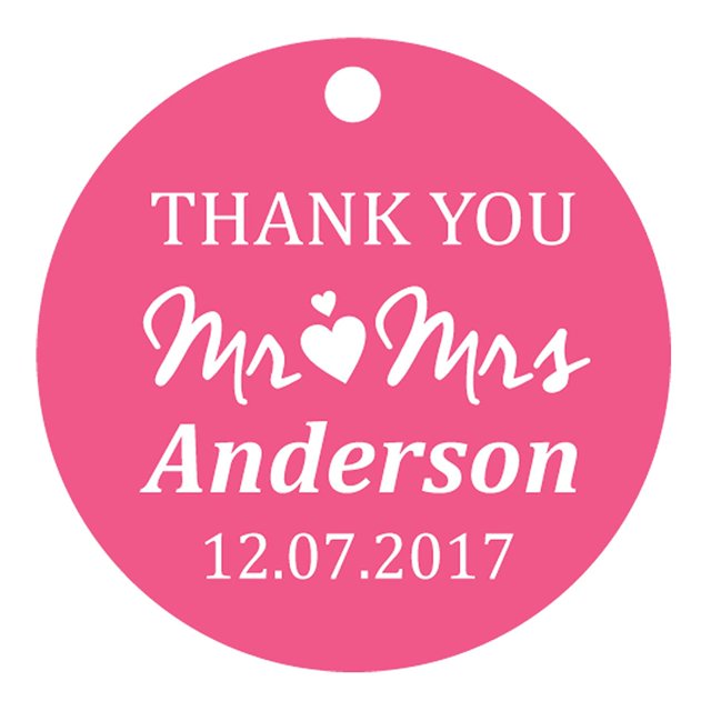 100 PCS Mr & Mrs Personalized Wedding Favor Gift Paper Tags Thank You Custom Made Hang Tags