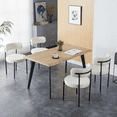 thumbnail image 2 of LivinVeluris Mid-Century Dining Chairs Set of 4, Modern Boucle Upholstered Kitchen Chairs with Black Metal Legs (Cream White), 2 of 9