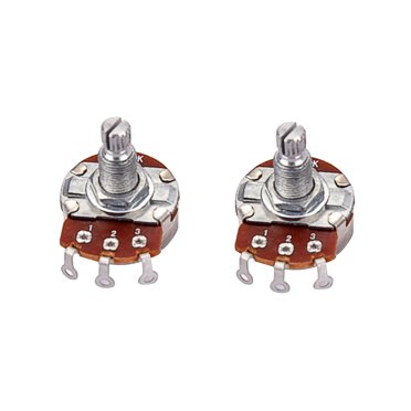 2 Pcs 250k Full Size Bass Pots Potentiometer Long Knurled Split Shaft Audio Taper Low Friction for Guitar Bass