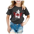thumbnail image 1 of PMVFHDE Canada Day T-Shirt à Motif Imprimé de Feuille d'Érable Haut Musical Filles T-Shirt à Manches Courtes T-Shirt d'Été à Col Rond Coupe Décontractée Chandails de Base, 1 of 4