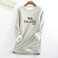 thumbnail image 1 of Hauts Femme Col Rond Poche Épaissie Peluche Chaude Manches Longues Hauts Blouse Femme en Liquidation, 1 of 5