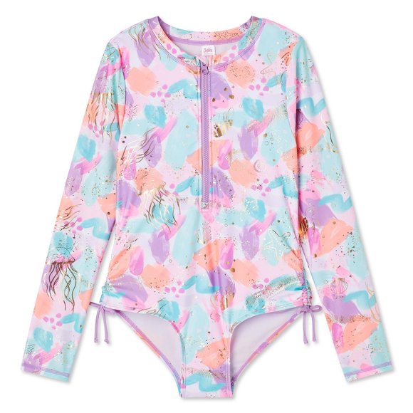 Maillot de bain anti-UV à manches longues Justice pour filles