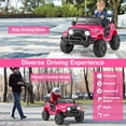 thumbnail image 4 of Gymax 12V Kids Ride on Truck Car w/Remote Control Threaded Wheels 3 Speeds LED Lights Pink, 4 of 8