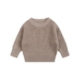 thumbnail image 4 of MIASHUI Chandails pour Tout-Petits Garçons Filles Col Rond Manches Longues Chandail Uni Tricoté, Kaki, 3-6 Mois, 4 of 4