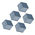 thumbnail image 4 of 5 Pcs Tapis de Couette en Silicone Résistants à la Chaleur Hexagonaux pour Boissons Table Extérieure Plats Chauds Bleu, 4 of 10