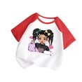 thumbnail image 1 of GDREDA Vêtements Fille Enfant Bébé Filles Mignon Col Rond Manches Courtes Imprimé Manches Raglan Tee Été Décontracté T-Shirt T-Shirts Fille Rouge,13-14 Ans, 1 of 3