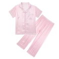 thumbnail image 1 of BOBOGOJP Pyjama pour Tout-Petite Fille en Coton Ensemble Estival Court pour Filles 2t Rose, Taille 4-5 Ans, 1 of 5