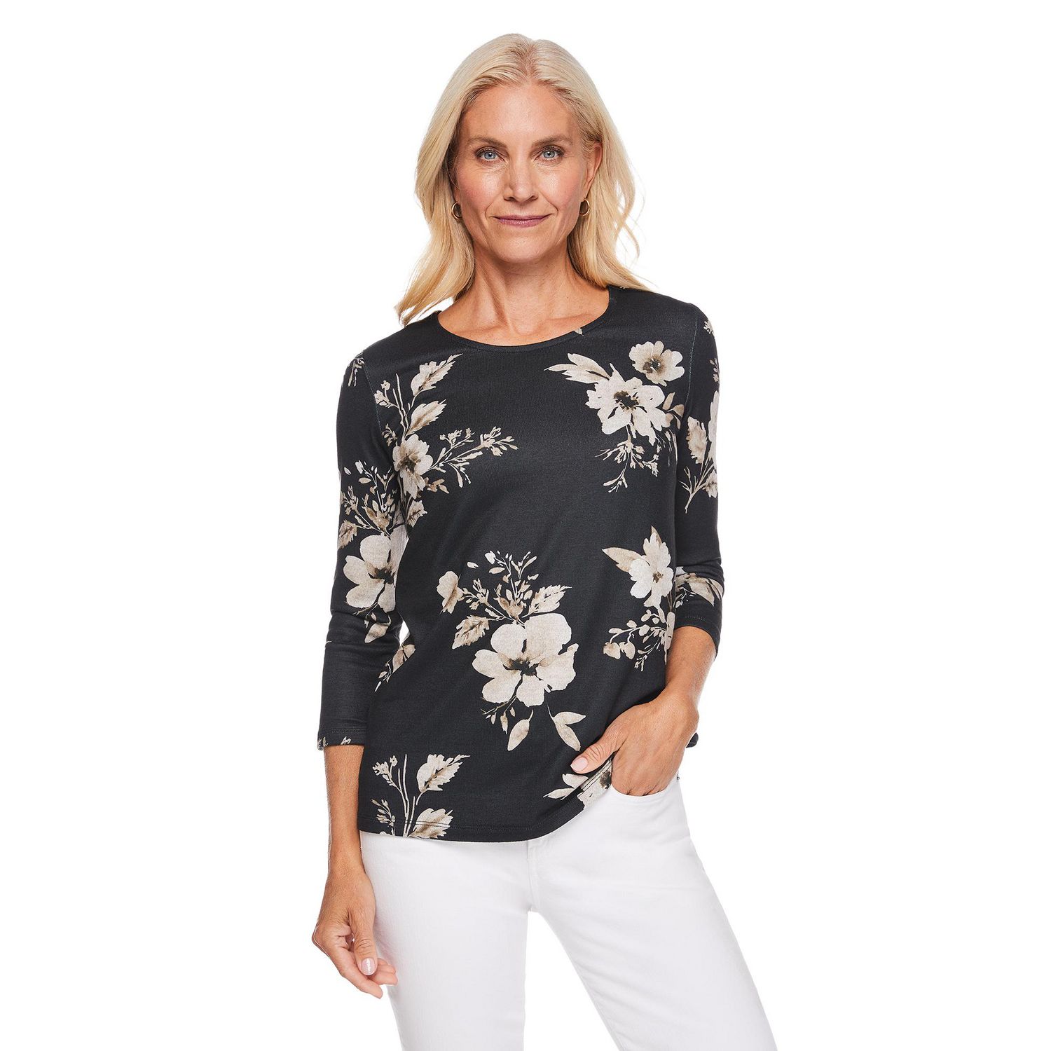Iyla Women's 3/4 Sleeve Hacci Top