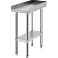 thumbnail image 1 of Stainless Steel 12x24x30 In Grill Stand Table with Adjustable Legs 400 lb NSF-Certified Capacity and 2 In Spill-Proof Edge for Kitchen, 1 of 8