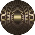 thumbnail image 1 of Ahgly Company Machine Washable Indoor Round Transitional Oak Brown Area Rugs, 6' Round, 1 of 7