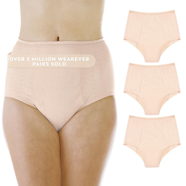 Wearever Culottes d'Incontinence pour Femmes Réutilisables, Contrôle Maximal de la Vessie, Culottes pour Soins Féminins, Lot de 3