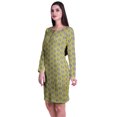 thumbnail image 4 of Moomaya Womens Full Sleeve Printed Midi Length Printed Bodycon Dress, 4 of 6