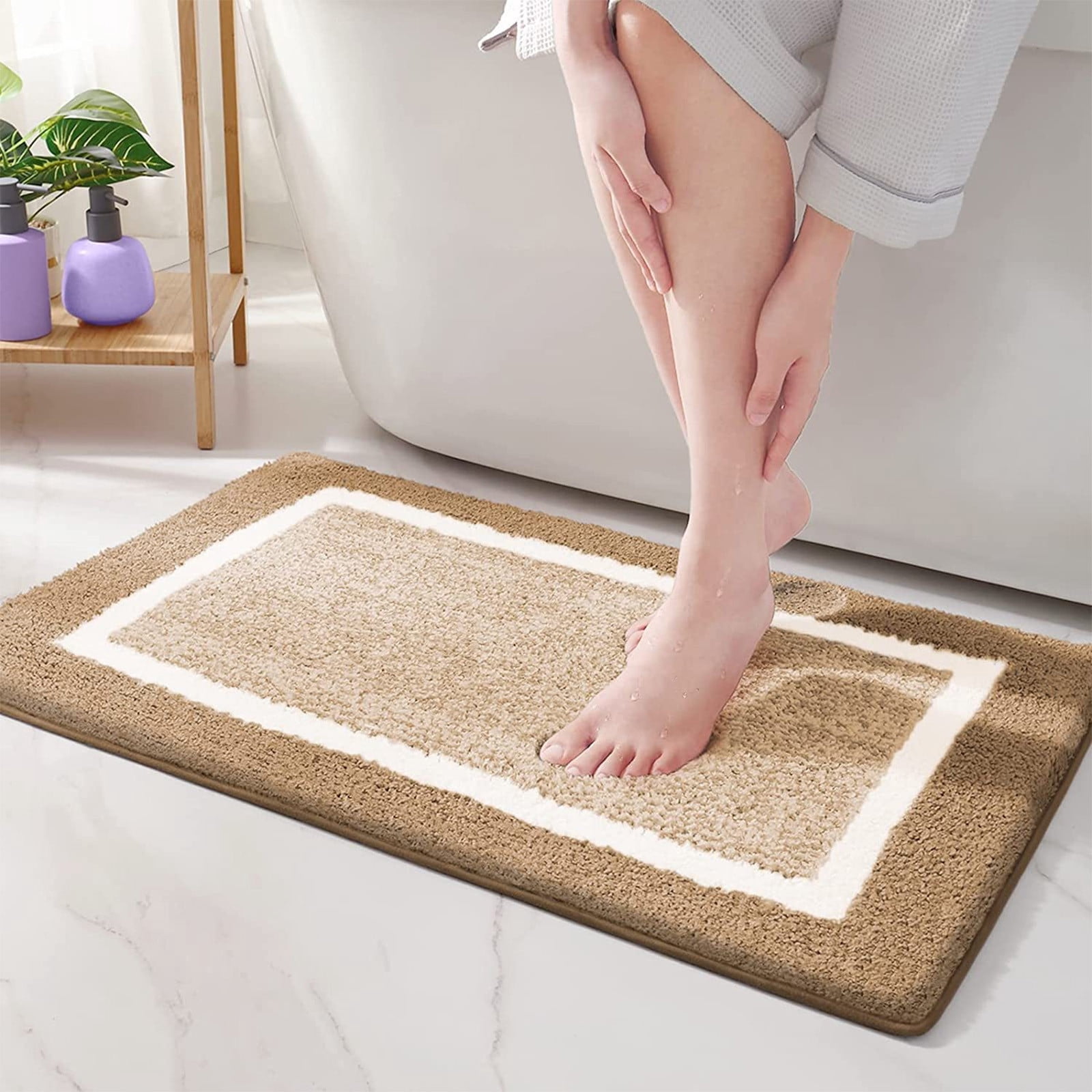 Czzoypi Bathroom Rugs 24x16, Extra Soft and Absorbent Microfiber Bath Mat, Non-slip, Machine Washable, Quick Dry Shaggy Bath Carpet, Suitable for Bathroom Floor, Tub, Shower