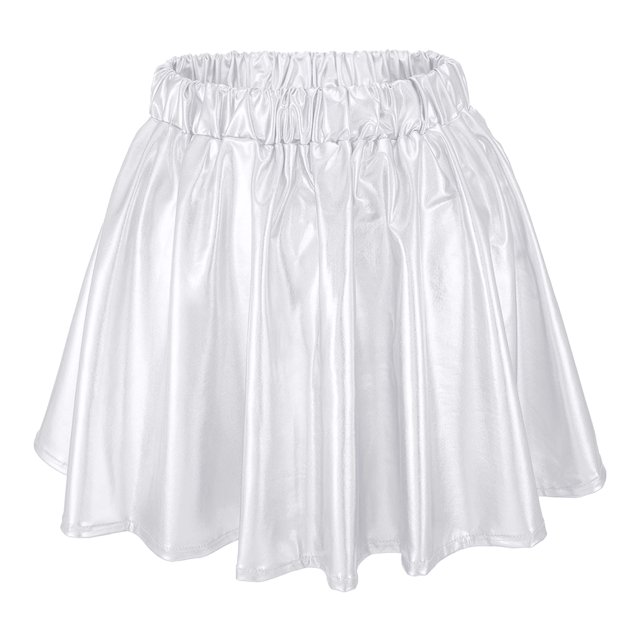 B91xZ Jupes Midi pour Femmes Vintage Ligne A Imprimée Plissée Évasée, Blanc m
