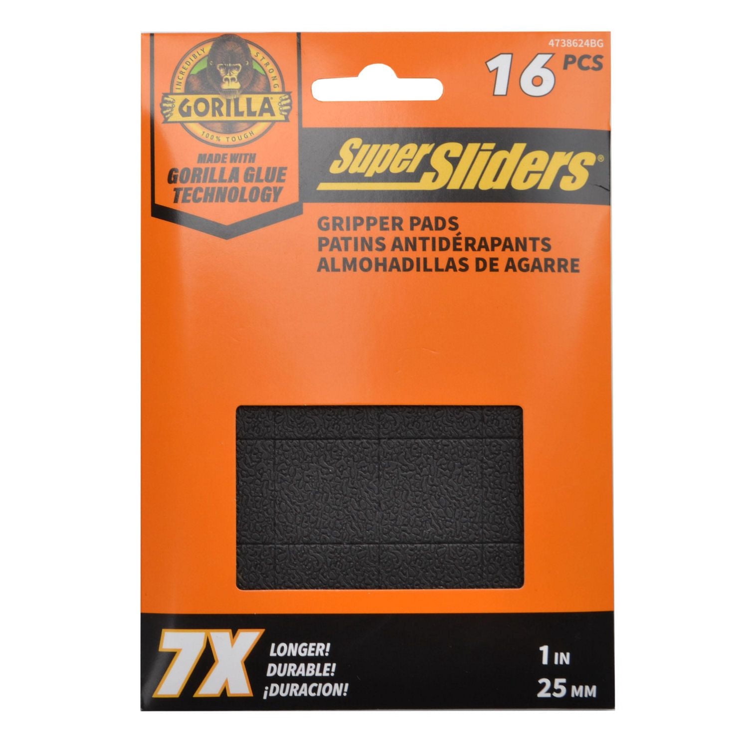 Super Sliders With Gorilla Glue 1" Gripper Pads 16 pc