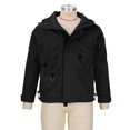 thumbnail image 4 of Pisexur Veste Coupe-Vent Homme Décontractée Unie à Multiples Poches à Capuche à Fermeture Éclair Garde au Chaud à Manches Longues Veste de Randonnée Homme Imperméable Grande Taille Vestes pour Hommes, 4 of 8