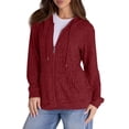 thumbnail image 2 of Erwazi Cardigan Sweaters for Women Ribbed Knit Zip Up Hoodies Long Sleeve Tunic Tops Lightweight Cardigans Jackets, 2 of 6