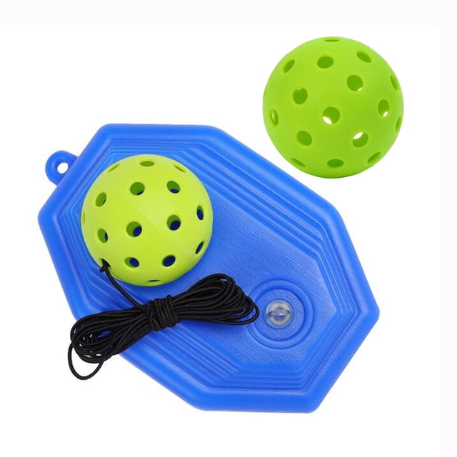 ziyahi Pickleball Trainer Improve Speed Player for Solo Training with Elastic Rope Ball Yellow Green 21x14x6cm