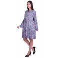 thumbnail image 3 of Moomaya Robe d'Été Fluide à Manches Longues Imprimée pour Femmes, Longueur Genou, Évasée, 3 of 6