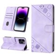 thumbnail image 1 of Compatible with iPhone 14 Pro Max Classic Embossed PU Leather Case with Card Holder Shockproof Cover, 1 of 5