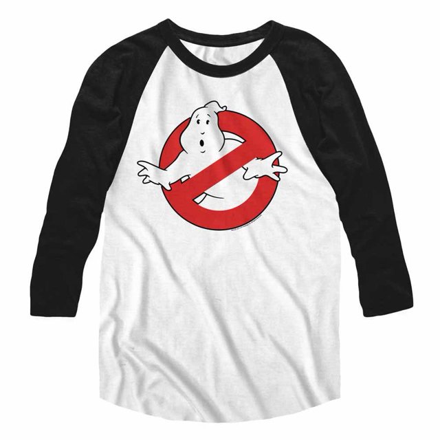 The Real Ghostbusters TV Series Symbol Adult 3/4 Sleeve Raglan T-Shirt Tee