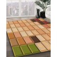 thumbnail image 3 of Ahgly Tapis de Zone Carré Lavable en Machine Jaune Orange, 4 Pieds Carré, 3 of 7