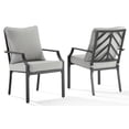thumbnail image 1 of Pemberly Row Chaise de Salle à Manger Extérieure en Métal de 19 Pouces Gris/noir (Ensemble de 2), 1 of 13