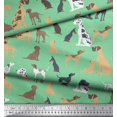 thumbnail image 3 of Soimoi Green Poly Georgette Fabric Mix Dog Print Sewing Fabric Yard 42 Inch Wide, 3 of 3