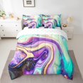 thumbnail image 2 of YST Rainbow Watercolor Bedding Comforter Set Abstract Marble Design, King Size 7pcs Bed in a Bag, 2 of 4