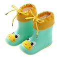thumbnail image 1 of NOKIO High-Traction PVC Rain Boots for Kids Reinforced Toe Guard Classic Cartoon Graphics 𝗪aterproof Durable Rubber Construction Toddler All-Weather Shoes, 1 of 4