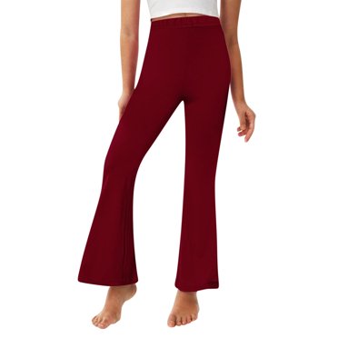 biudgviw Toddler Girls' Flare Leggings High Waisted Pull on Stretchy Bell Bottom Yoga Pants Bootcut Dance Trousers