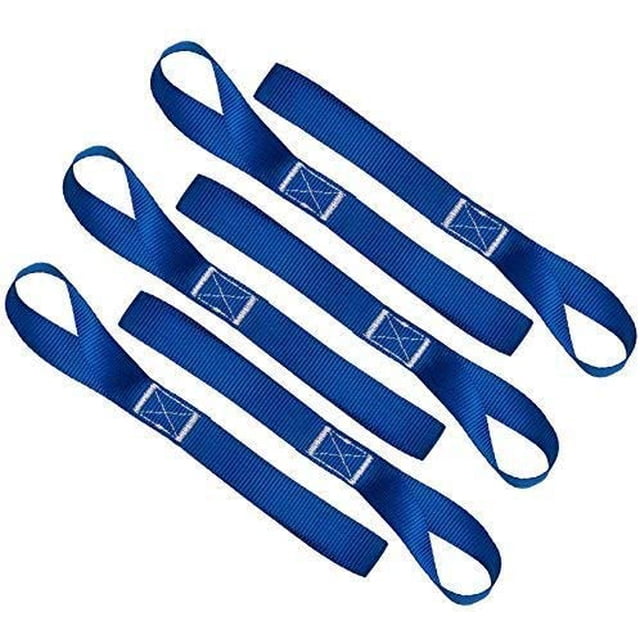 Heavy Duty Soft Loops –Pack Of 6 Tie Down Anchor Straps – Great For Motorcycle, Bike, Roof Rack, Etc.