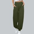 thumbnail image 2 of Posijego Pantalon de Survêtement pour Femme à Bas Resserré, Joggers de Sport, Taille Élastique, Couleur Unie, Pantalon de Course, 2 of 7