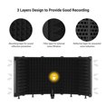 thumbnail image 4 of Moobody Microphone Isolation Shield Portable Tabletop Sound Absorbing Foam Reflection Filter Mic Soundproof Shield with 3/8-inch Female to 5/8-inch Male Screw Adapter for Audio Recording Singing Stu, 4 of 7