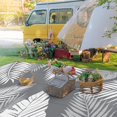 thumbnail image 3 of Outdoor Rug  for Patios   Reversible Outdoor Plastic Straw Camping Rug Carpet  Large Area Rugs Mats for RV  Camper  Deck  Balcony  Porch  Backyard  Beach  Picnic. Leaf, 3 of 7