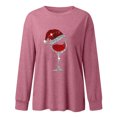 thumbnail image 5 of jsaierl Chandails de Noël pour Femmes Col Rond Manches Longues Chemises Graphiques en Verre de Noël Hauts Graphiques Hippie Blouse Graphique Tee Chandail de Noël, 5 of 5