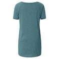 thumbnail image 5 of Mode Femme Grande Taille Col Rond Manches Courtes T-Shirt Long Blouse, Été Grande Taille Tops Amples pour Femmes en Solde, 5 of 5