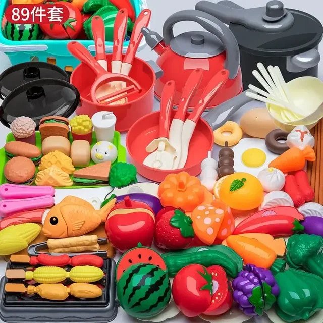 Children‘s Play Home Kitchen Playset 3-6 with Baby Boy and Girl Cooking Rice Cut Chelle Simulation Cooking Toys Kitchen Toys