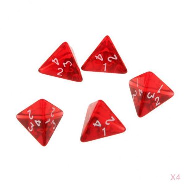 20x 2cm Polyhedral Four Sided Dice Set Role Playing Table Games D4 Math Counting Toys