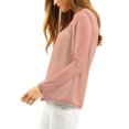 thumbnail image 4 of INSPIRE CHIC Blouses Décontractées pour Femmes à Col Rond en Dentelle Florale à Manches Longues en Chiffon Hauts TP Rose Foncé, 4 of 8
