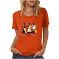 thumbnail image 1 of Dadaria Hauts pour Femmes Chemise Orange T-Shirt à Manches Courtes T-Shirt Col Rond Tee d'Été Chandail Blouses L, 1 of 5