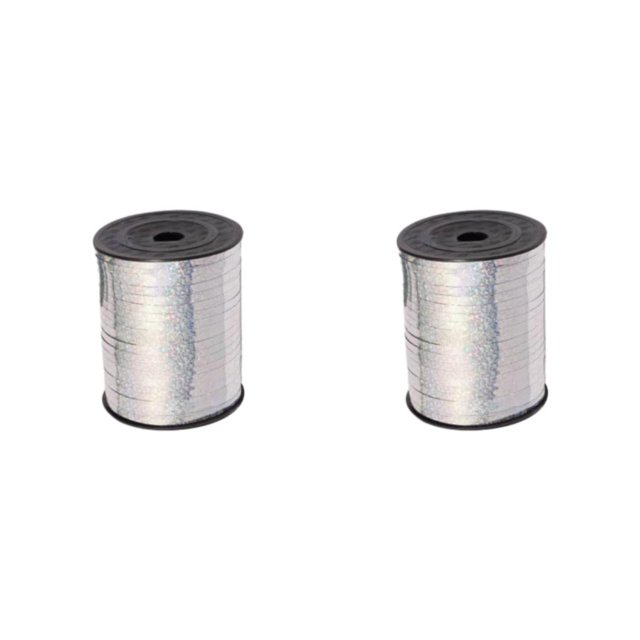 Youkk Plastic Ribbon Sparkling And multifunctional For Wedding And Party Decorations Sturdy Golden Curled Ribbon silver ribbon Laser 2Set