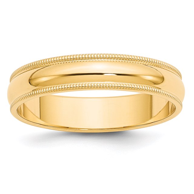 14KY 5mm Milgrain Half Round Band Size 14 Size 14
