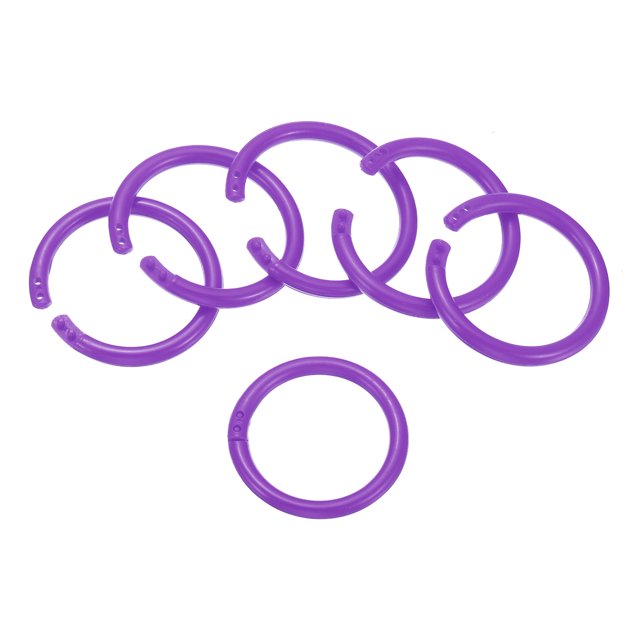 Unique Bargains 1.6' OD 1.3' ID Loose Leaf Rings Binder Ring, Purple, 50 Pack